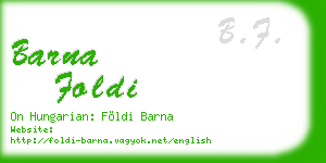 barna foldi business card